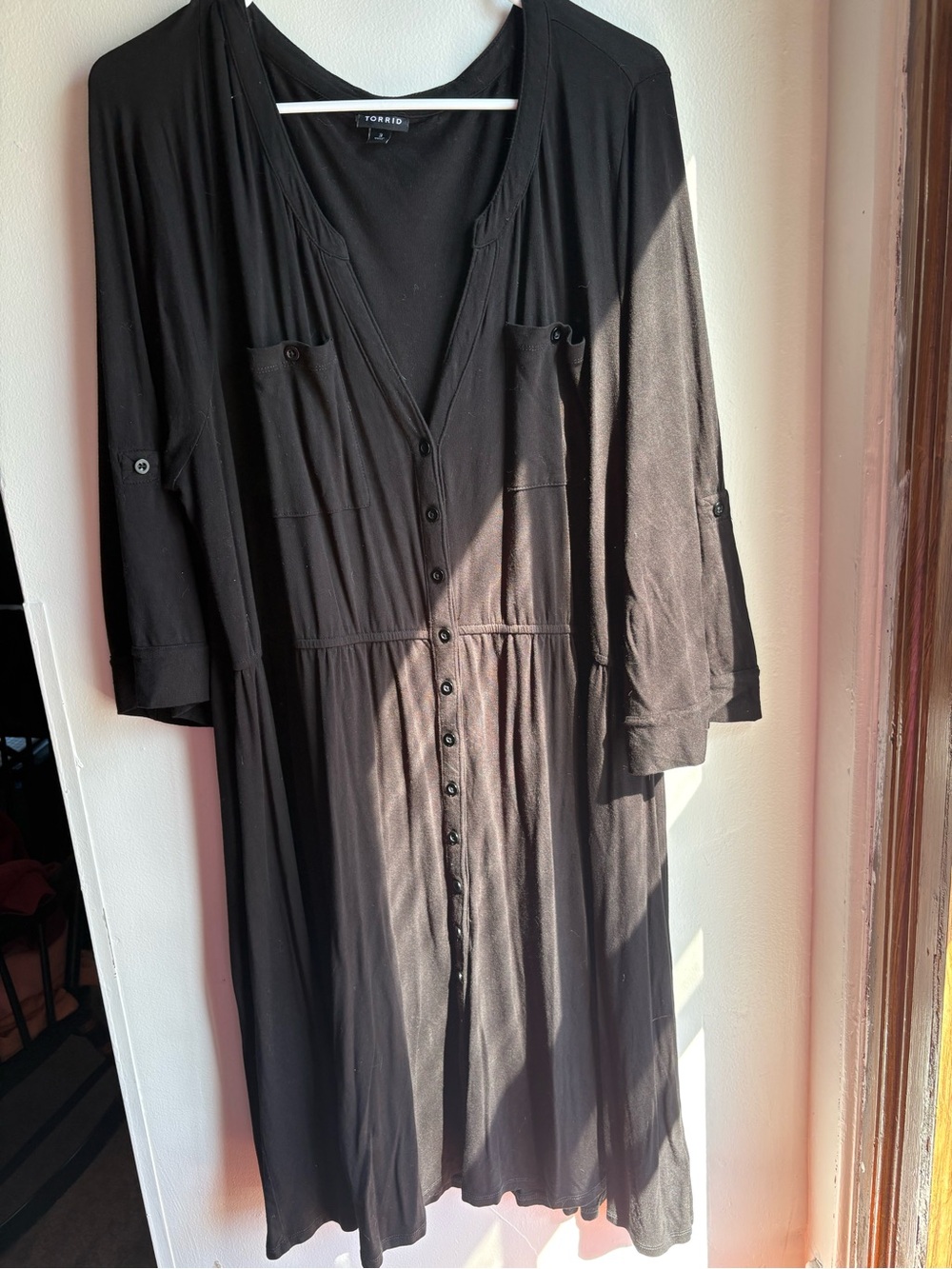 torrid Black Button-Front Midi Dress